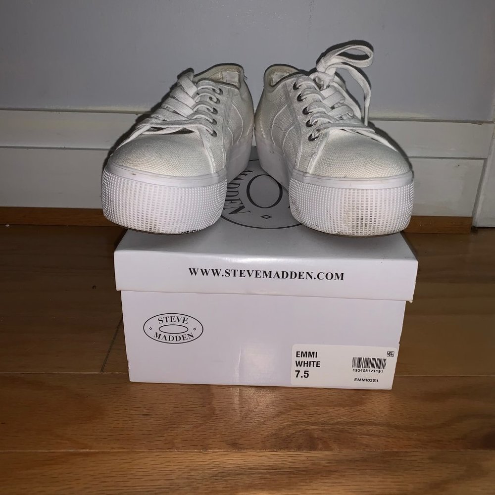 Steve Madden Emmi White Platform Sneakers